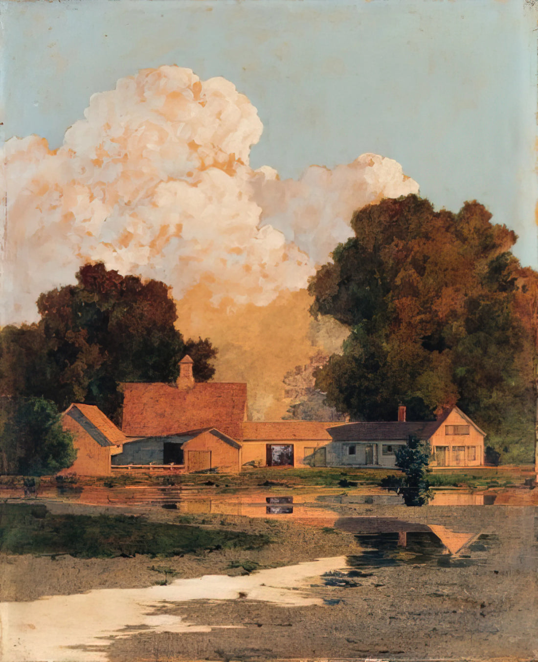 Maxfield Parrish Stars Original Print: A Collector's Guide to Celestial Masterpieces - Daniels Farm, Summer by Maxfield Parrish