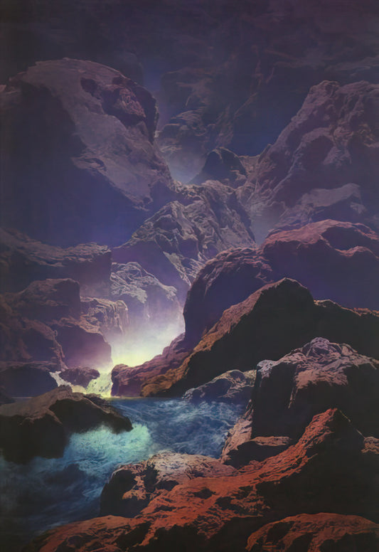 Maxfield Parrish's Aquamarine: A Masterpiece of Fantasy and Color - Moonlight by Maxfield Parrish