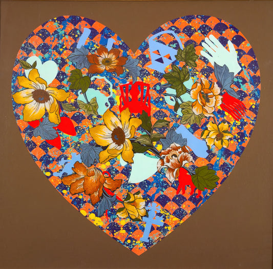 Miriam Schapiro Print: A Guide to the Feminist Art Pioneer's Iconic Works - Our Stenciled Heart - 2008 by Miriam Schapiro