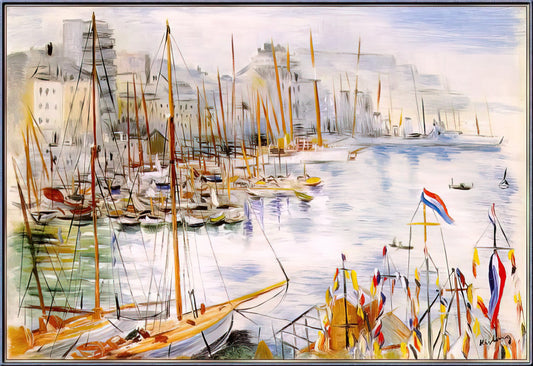 Moise Kisling Paintings: The Vibrant World of a Montparnasse Master - MARSEILLE PORT by Moise Kisling