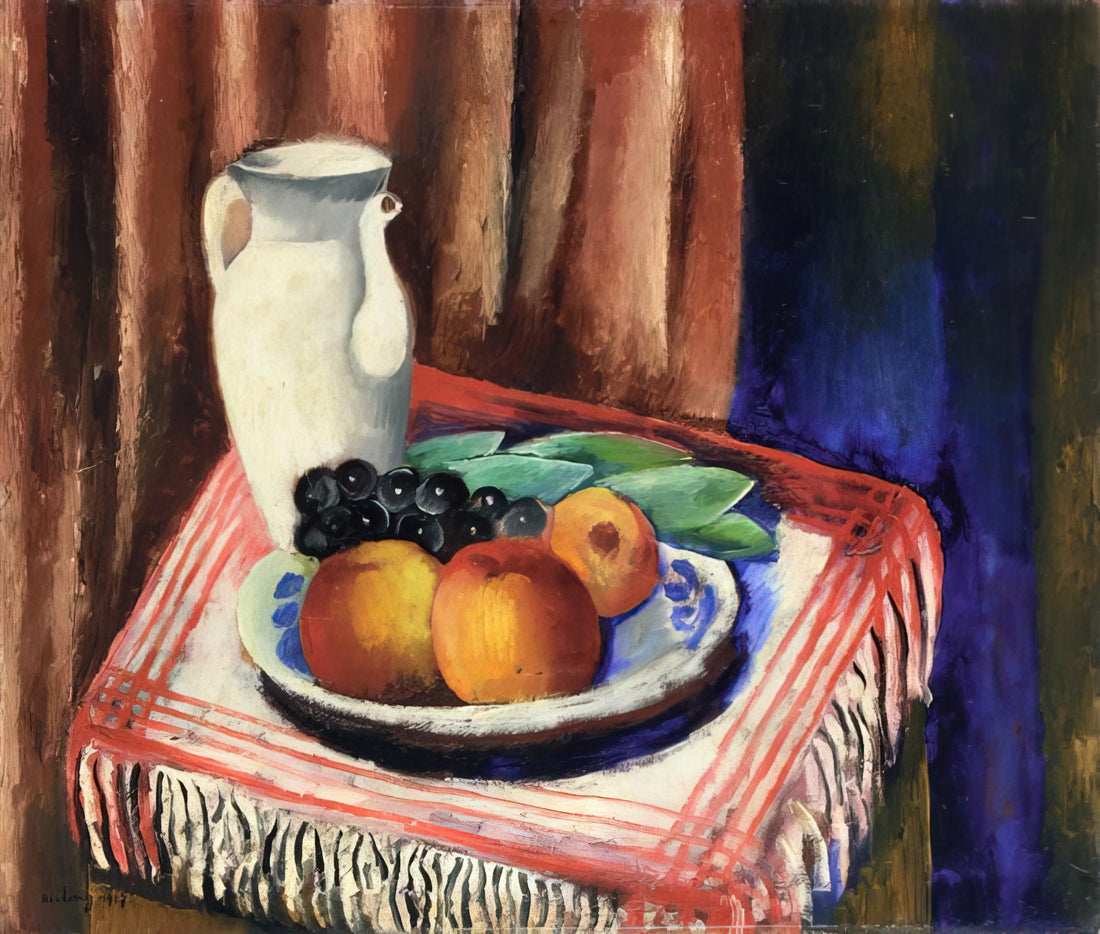 Moise Kisling and Kiki de Montparnasse: The Portrait of a Bohemian Muse - STILL LIFE WITH LEMONS 1917 by Moise Kisling