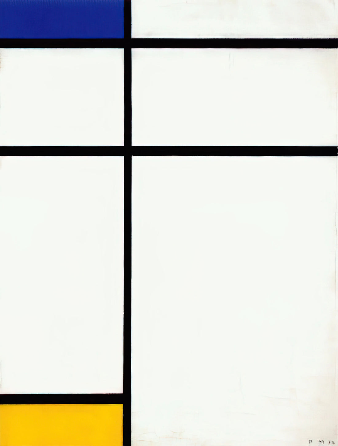 Mondrian Framed Print: The Ultimate Guide to Displaying De Stijl Masterpieces - Composition III with Blue, Yellow and White by Piet Mondrian