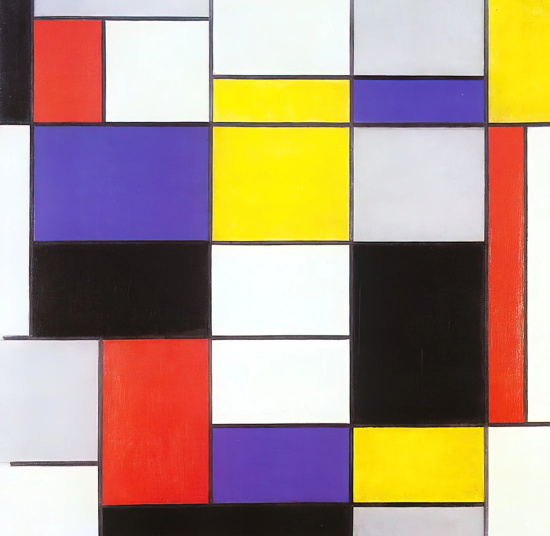 Mondrian Red Blue Yellow: Decoding the Essence of Modern Abstraction - Composition A by Piet Mondrian