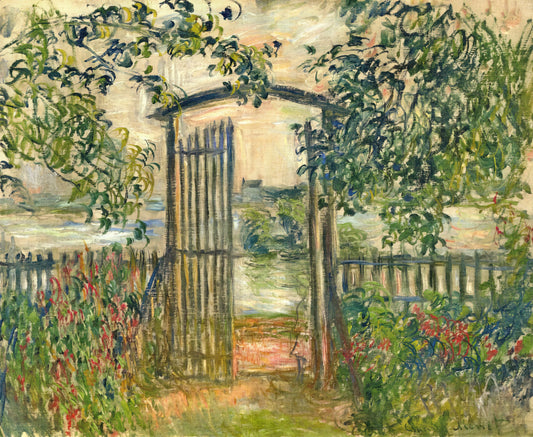 Monet Canvas Replicas: The Art of Bringing Impressionist Masterpieces into Your Home - The Garden Gate at Vetheuil by claude monet