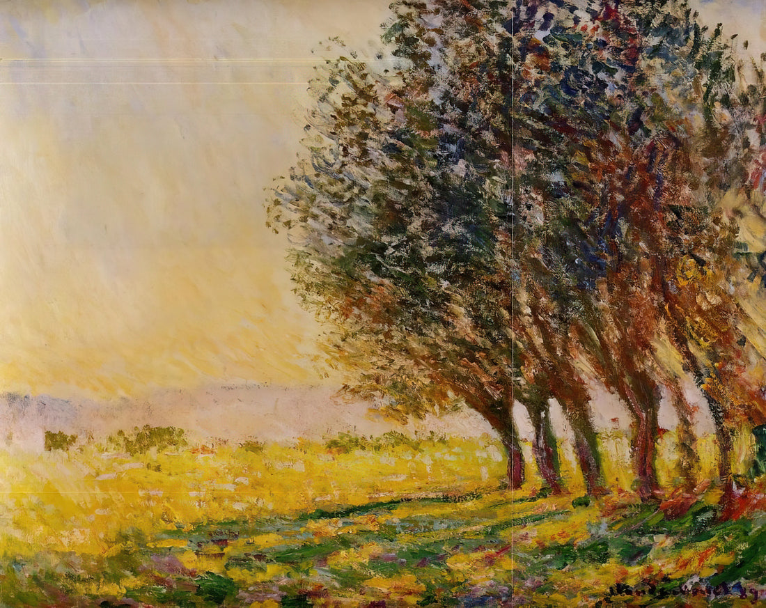 Monet Framed Canvas: Elevating Impressionist Masterpieces for Modern Spaces - Willows at Sunset by claude monet