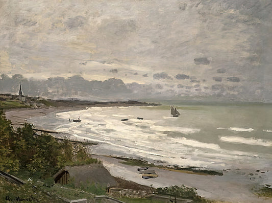 Monet Magpie Print: A Masterpiece of Winter Light and Impressionist Innovation - The Beach at Saint-Adresse by claude monet