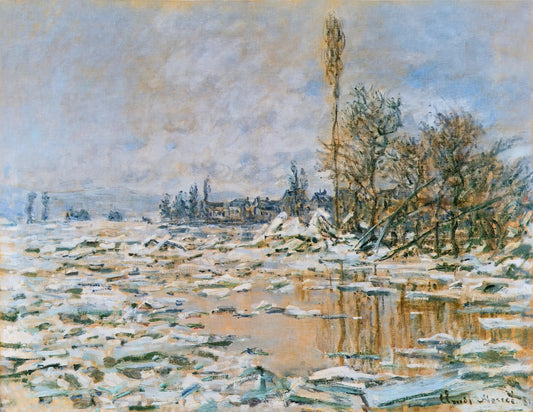 Monet Reproductions for Sale: Curating Museum-Quality Prints for Your Collection - Breakup of Ice, Lavacourt, Grey Weather by claude monet