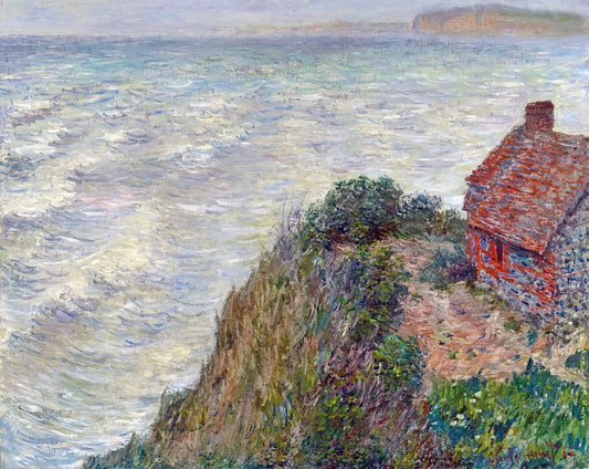 Monet Winter Landscape: The Impressionist's Frosty Masterpieces - Fisherman`s House in Petit-Ailly by claude monet