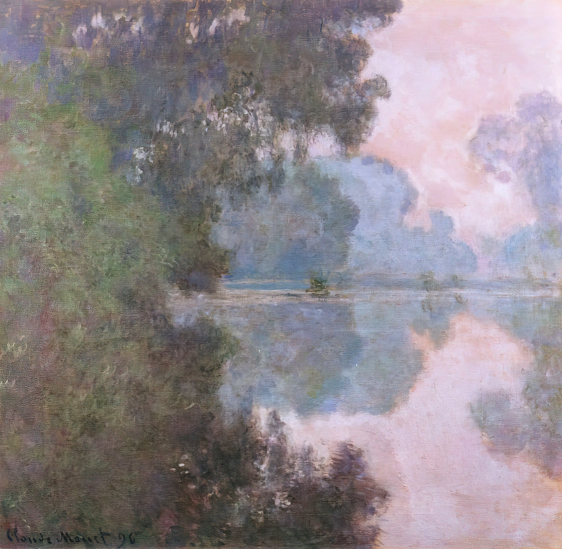 Monet's Dahlia Paintings: A Floral Symphony of Light and Color - Morning on the Seine, near Giverny by claude monet