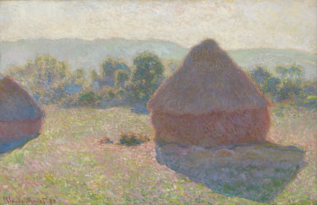 Monet's Japanese Bridge Print: A Journey Through Giverny's Water Garden Masterpiece - Haystacks, midday by claude monet