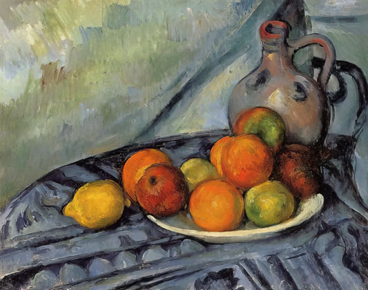 Mont Sainte-Victoire: Cézanne's Obsession and the Birth of Modern Art - Fruit and Jug on a Table by Paul Cézanne