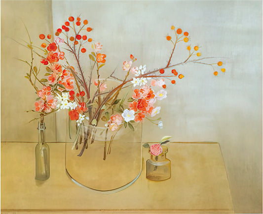 Morris Graves Posters: A Guide to the Mystical Pacific Northwest Visionary - Winter Bouquet flowering quince, rosehaws, narcissus, winter rose and camellia - 1977 by Morris Graves