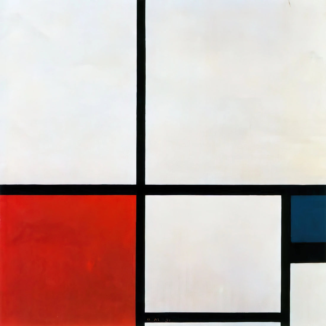 Most Expensive Mondrian Painting: The Record-Breaking Sale of 'Composition No. II' - Composition N. 1 with Red and Blue by Piet Mondrian