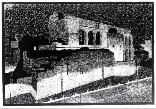 Museum of Fine Arts Escher: A Curator's Guide to the Master of Mathematical Art - NOCTURNAL ROME BASILICA OF CONSTANTINE by MC Escher