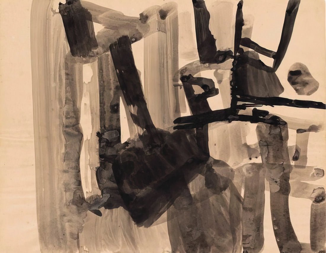 Nasreen Mohamedi Prints: The Minimalist Geometry of a Modernist Pioneer - Untitled - Abstract Expressionism by Nasreen Mohamedi