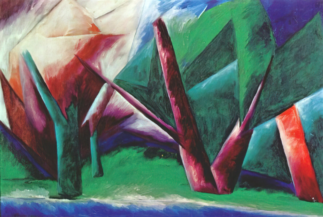 Natalia Goncharova Espagnole: The Avant-Garde's Spanish Muse - Forest Red-green - 1914 by Natalia Goncharova