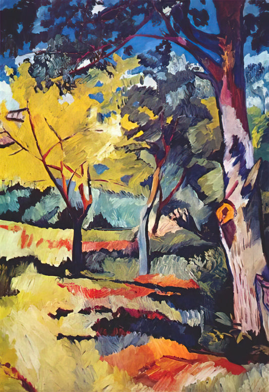 Natalia Goncharova Framed Art Print: A Collector's Guide to the Avant-Garde Visionary - Landscape at Ladyzhino - 1908 by Natalia Goncharova