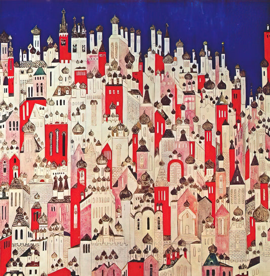 Natalia Goncharova Paintings: A Journey Through Russian Avant-Garde Mastery - Design for final backcloth - 1926 by Natalia Goncharova