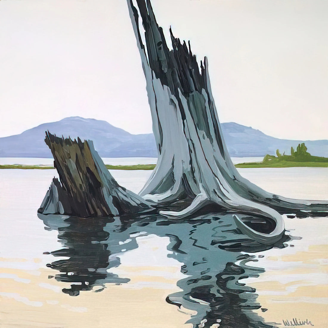 Neil Welliver Reproduction: The Art of Preserving American Landscape Painting - Stumps and Allagash - 1998 by Neil Welliver