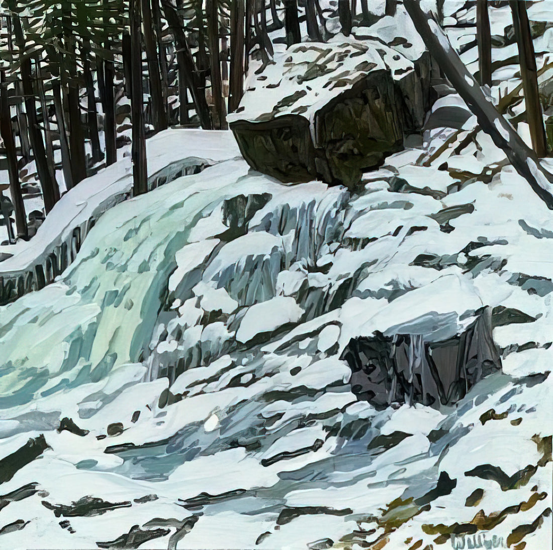 Neil Welliver: The American Realist Who Redefined Landscape Painting - Study for Aqua Spring - 1997 by Neil Welliver