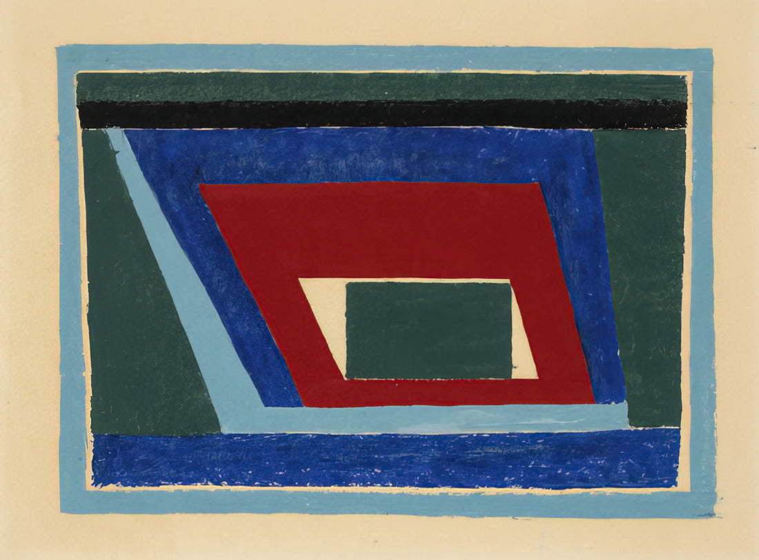 Nesting Tables de Josef Albers: A Masterclass in Geometric Abstraction and Color Theory - UNTITLED ABSTRACTION MANTIC 1940 by Josef Albers