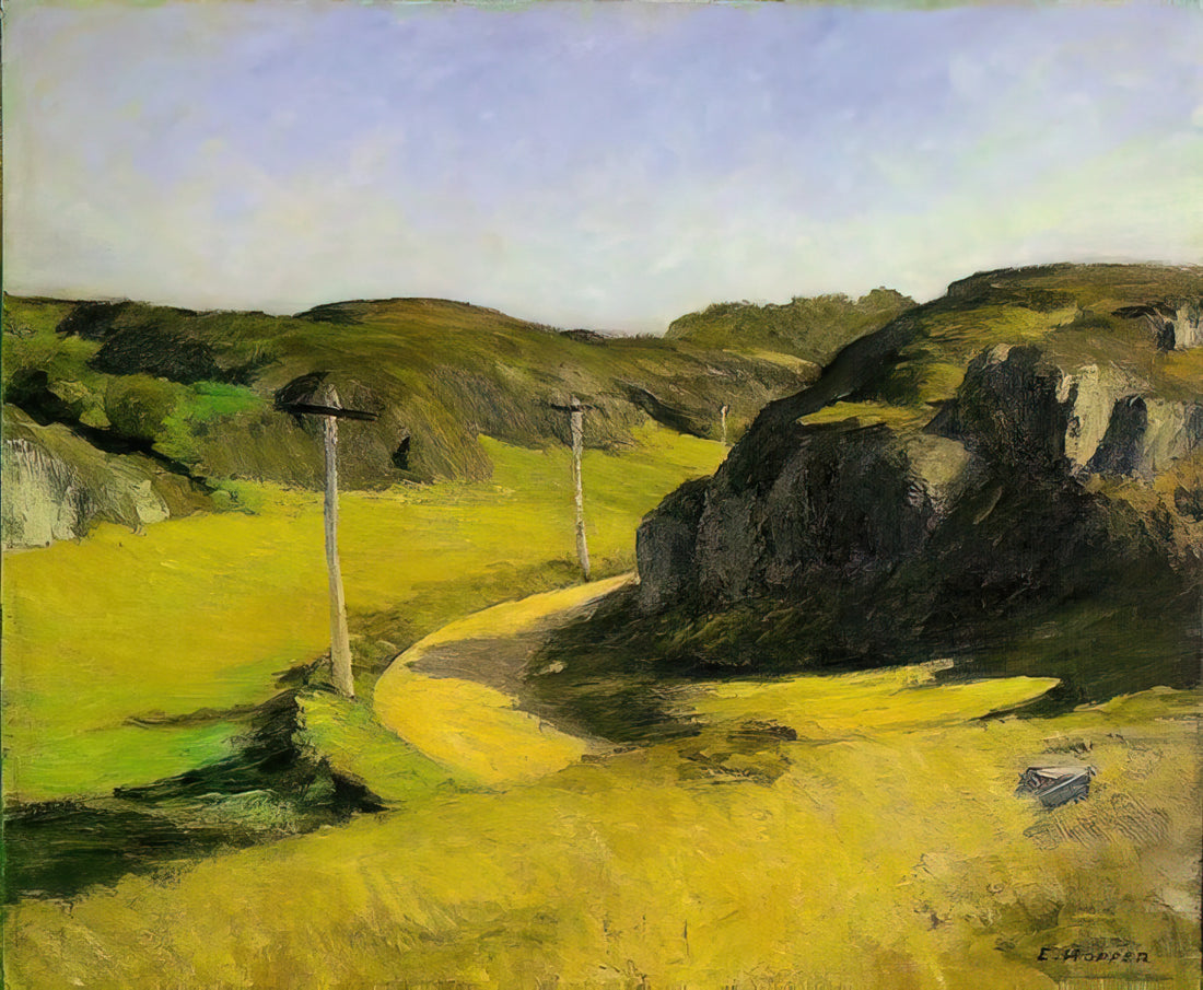 Nighthawks 1942 Painting: An Icon of American Art and Urban Loneliness - Road in Maine by Edward Hopper