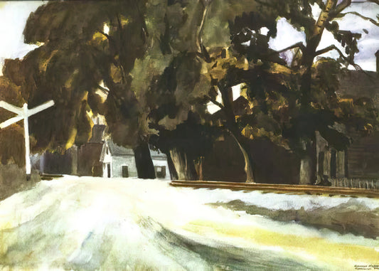 Nighthawks with Marilyn Monroe: A Surrealist Reimagining of an American Icon - Railroad Crossing by Edward Hopper