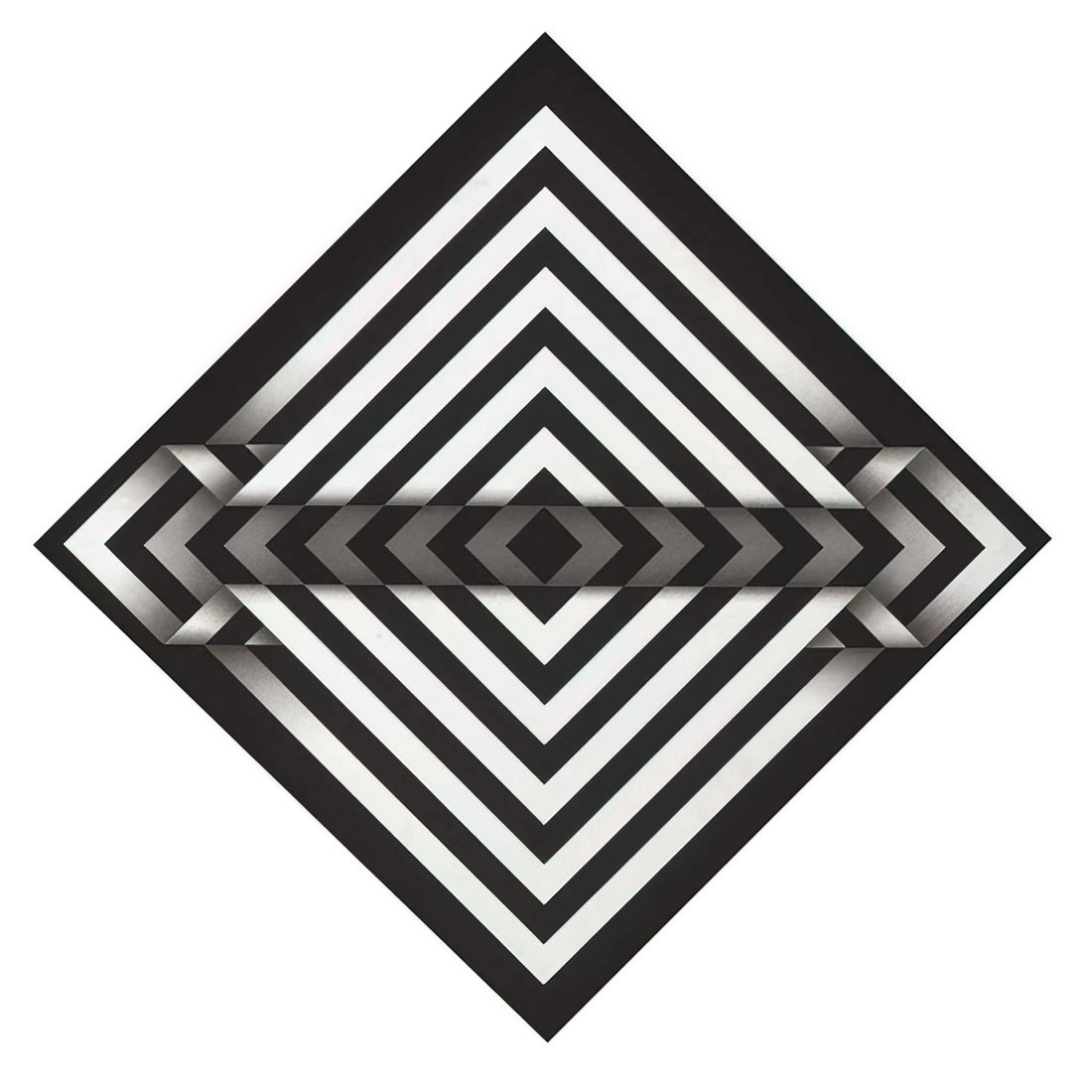 Omar Rayo Canvas: Geometric Abstraction and the Mastery of Op Art - Panche I - 1970 by Omar Rayo