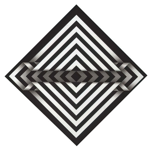 Omar Rayo Canvas: Geometric Abstraction and the Mastery of Op Art - Panche I - 1970 by Omar Rayo