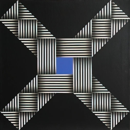 Omar Rayo Paintings: Geometric Mastery and Op Art Innovation - O.V.N.I. - 1967 by Omar Rayo