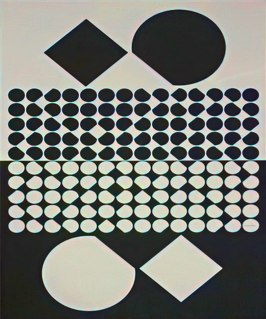 Optical Art Vasarely: The Master of Kinetic Illusion and Visual Perception - Cassiopée II NB - 1958 by Victor Vasarely