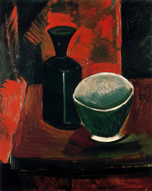 Pablo Picasso Guernica Print: A Collector's Guide to Art History's Most Powerful Anti-War Statement - Green Pan and Black Bottle - 1908 by Pablo Picasso
