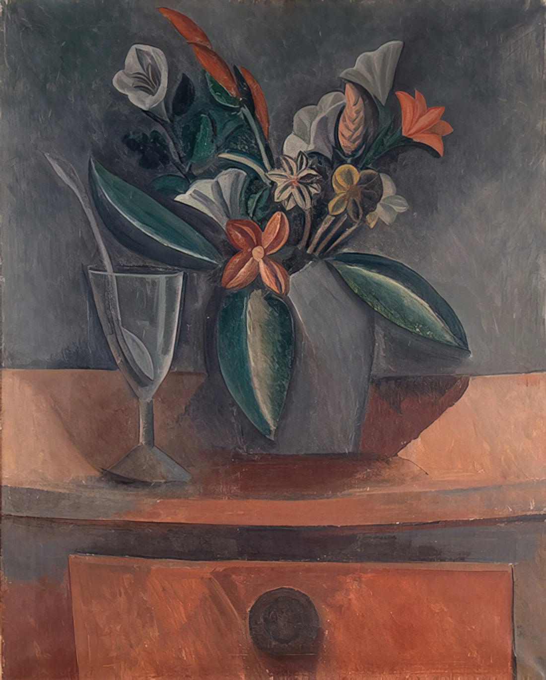 Pablo Picasso and Jacqueline Roque: The Final Muse Who Transformed His Art - Flowers in a Grey Jar - 1908 by Pablo Picasso