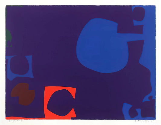 Patrick Heron Art for Sale: A Collector's Guide to Acquiring His Vibrant Abstract Masterpieces - Blue and Deep Violet with Orange, Brown and Green - 1970 by Patrick Heron