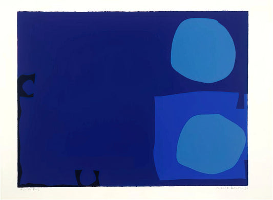 Patrick Heron Art: A Journey Through Colour, Light, and Abstract Expression - Four Blues Two Discs - 1970 by Patrick Heron