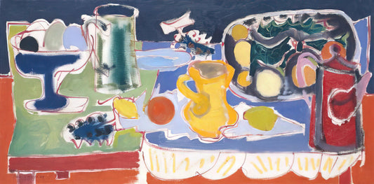 Patrick Heron Azalea Garden Print: A Masterpiece of British Modernist Color - The Long Table with Fruit - 1949 by Patrick Heron