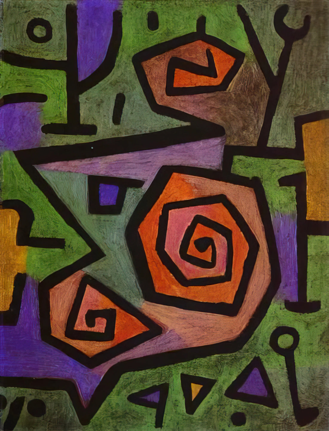 Paul Klee Block Printing: The Modernist's Experimental Printmaking Techniques - HEROIC ROSES 1938 by Paul Klee