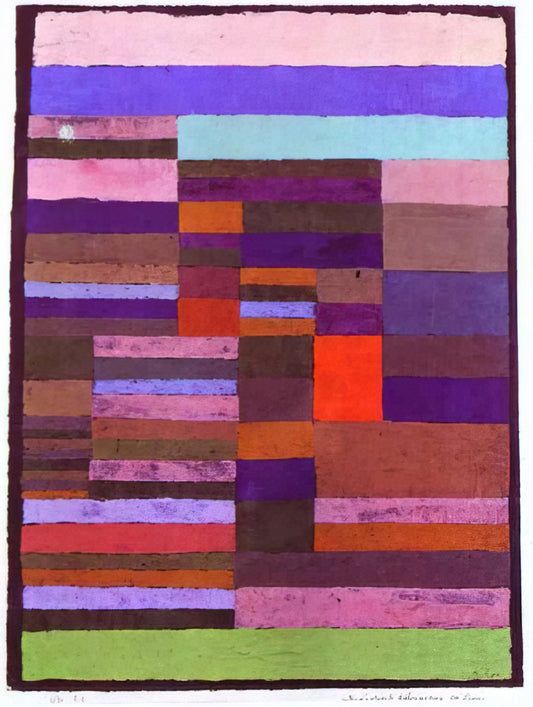 Paul Klee Comedians Handbill: Decoding the Symbolic Masterpiece of Modern Art - INDIVIDUALIZED ALTIMETRY OF STRIPES 1930 by Paul Klee