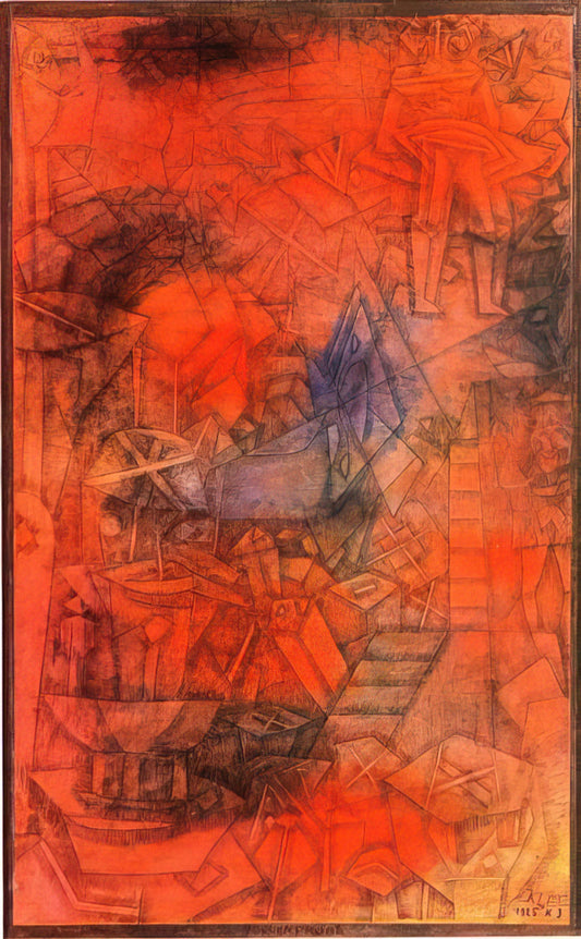 Paul Klee's Angelus Novus Print: A Celestial Messenger in Modern Art - GROYNES 1925 by Paul Klee