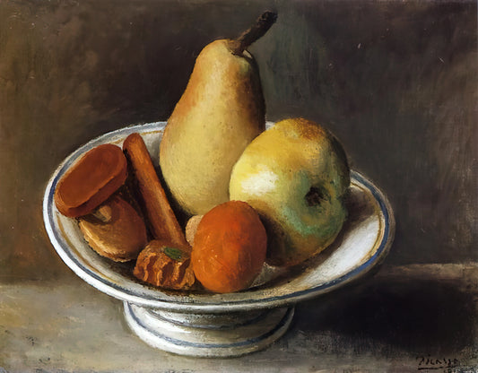 Picasso 1924: The Year of Surrealist Transformation and Monumental Masterpieces - Fruit Bowl with Fruit - 1918 by Pablo Picasso