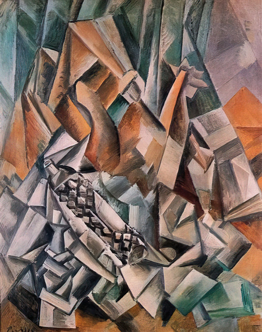 Picasso 25.7 61: Decoding the Master's Signature and Its Significance in Modern Art - Still life with bottle of Anis del Mono - 1909 by Pablo Picasso