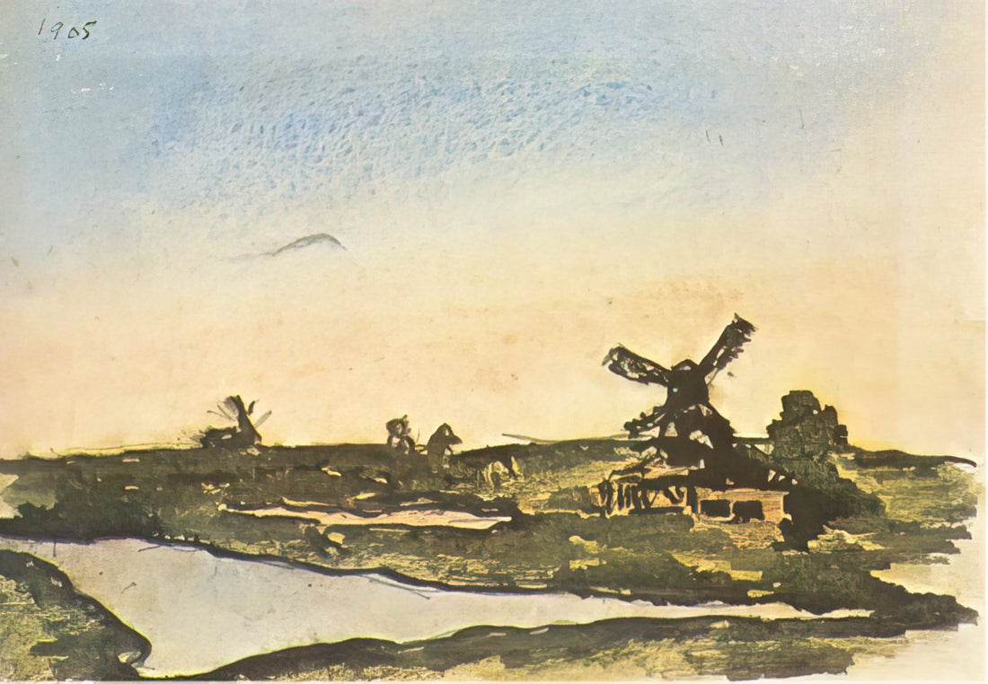 Picasso Porcelain: The Master's Overlooked Ceramic Revolution - Dutch landscape with windmills by Pablo Picasso