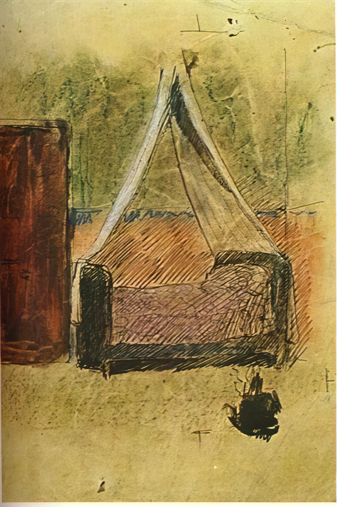 Picasso Real Painting: Unraveling the Authenticity and Legacy of the Master's Original Works - Bed with mosquito nets by Pablo Picasso