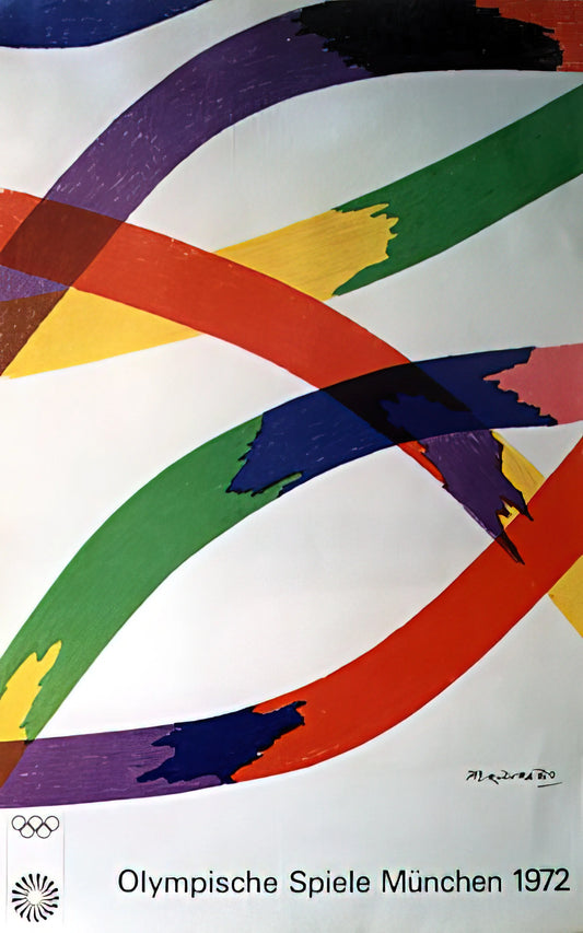 Piero Dorazio: The Italian Master of Post-War Abstraction and Op Art - Munich Olympic Games Poster - 1972 by Piero Dorazio