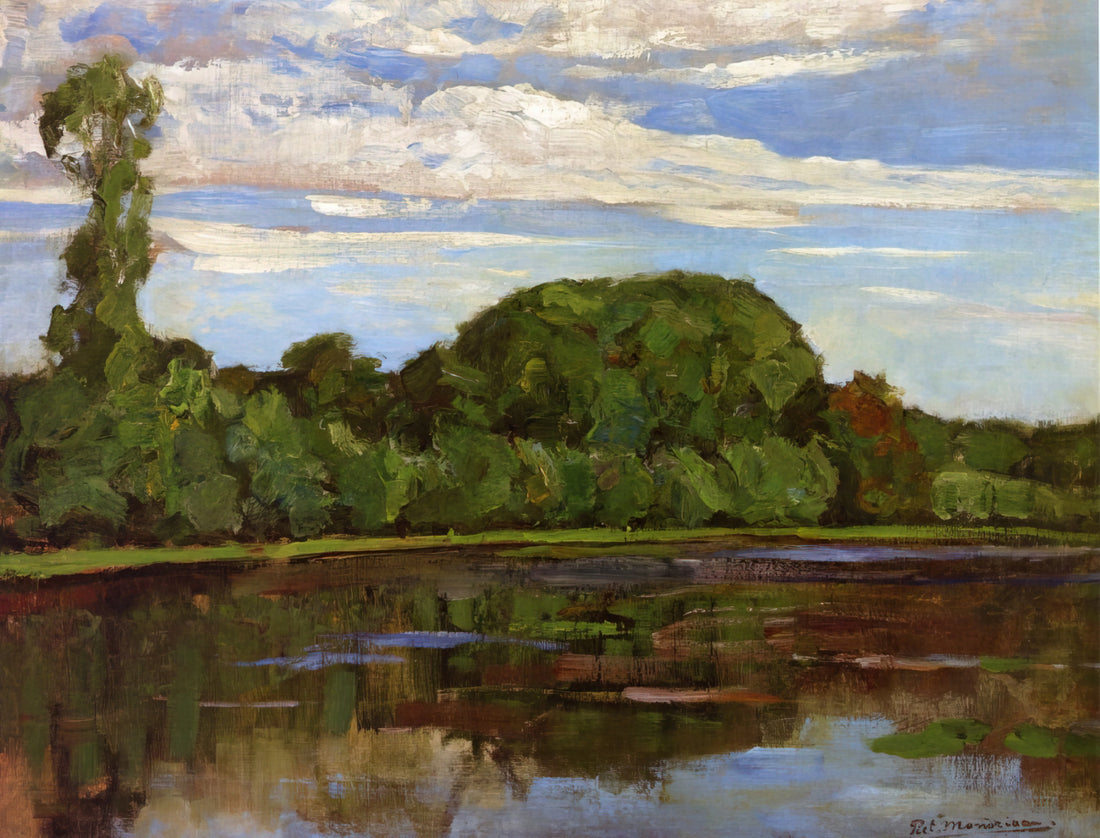 Piet Mondrian All Paintings: A Comprehensive Journey from Figuration to Pure Abstraction - Geinrust Farm with Isolated Tree by Piet Mondrian