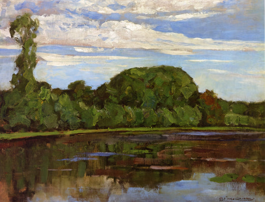 Piet Mondrian All Paintings: A Comprehensive Journey from Figuration to Pure Abstraction - Geinrust Farm with Isolated Tree by Piet Mondrian