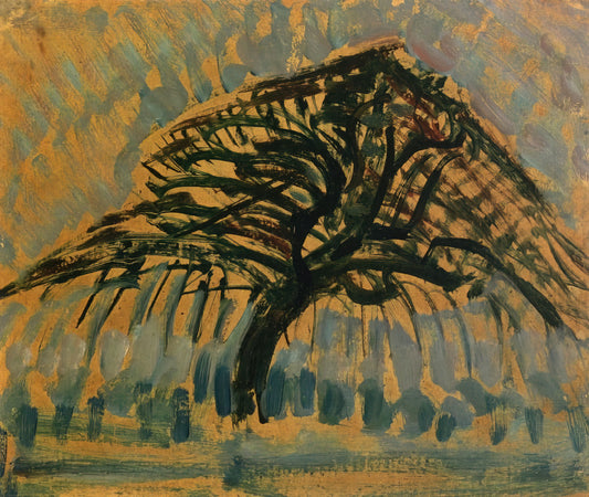 Piet Mondrian Pieces: A Journey Through Geometric Abstraction and Modernist Vision - Study for Blue Apple Tree Series by Piet Mondrian