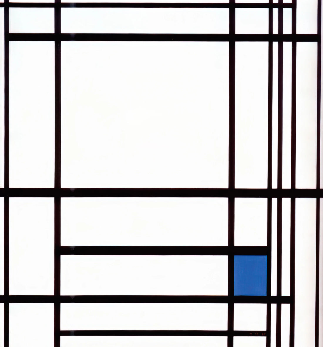 Piet Mondrian Posters: A Guide to the Artist's Iconic Geometric Vision - Composition with Blue by Piet Mondrian
