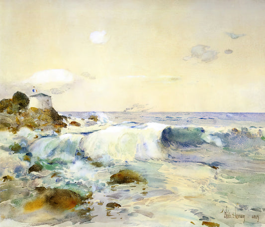 Rainy Day Boston by Childe Hassam: An American Impressionist Masterpiece - On the Brittany Coast by Childe Hassam