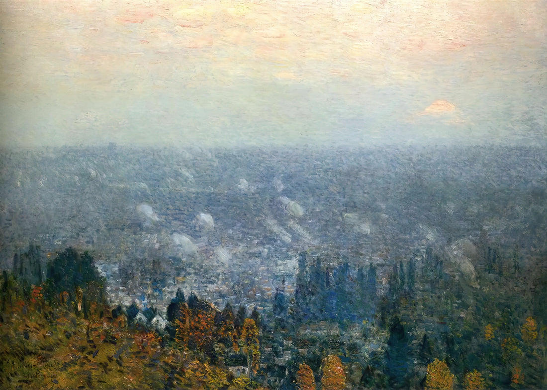 Rainy Day Childe Hassam: An Impressionist Masterpiece of Urban Atmosphere - Mount Hood and the Valley of the Willamette by Childe Hassam